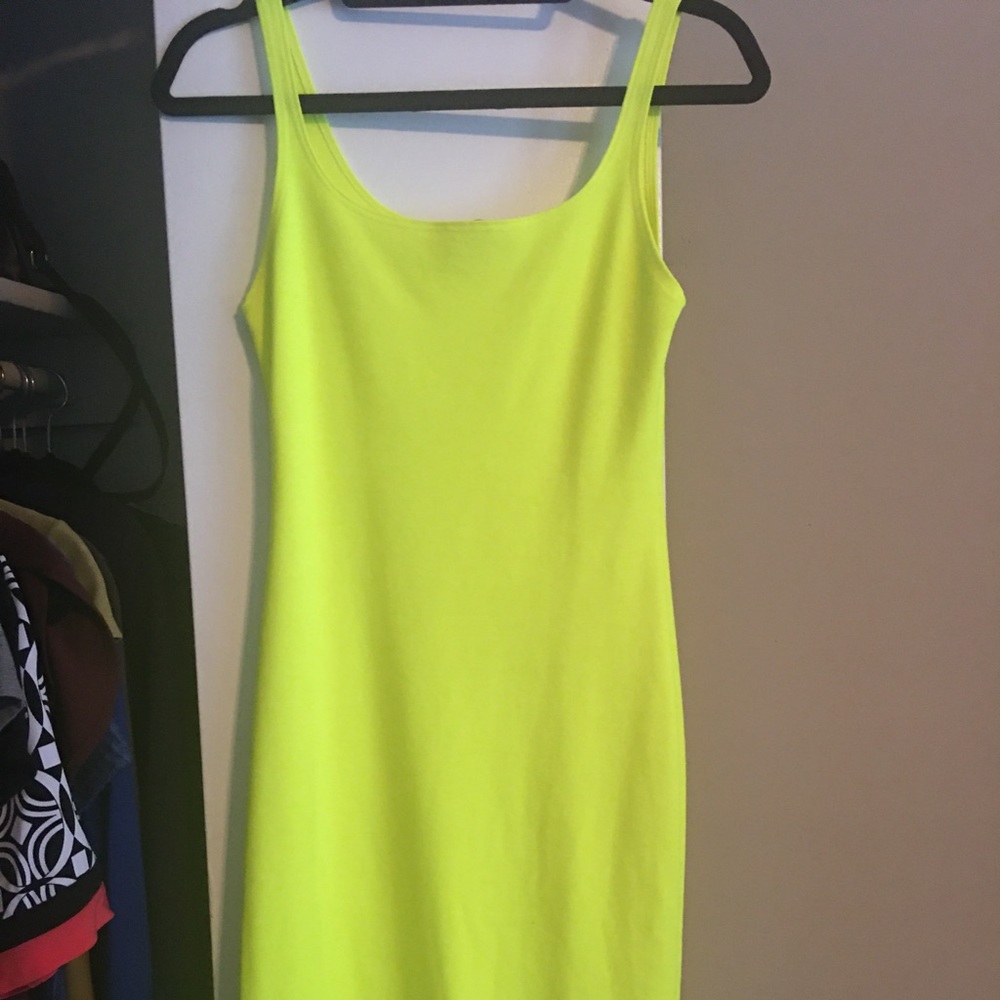 Zara Basic Sleeveless Dress Highlighter Yellow